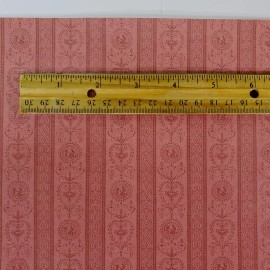 MiniGraphics Dollhouse Wallpaper Dark Mauve x3 Sheets "Sheraton Rose" 1:12 Scale Miniature