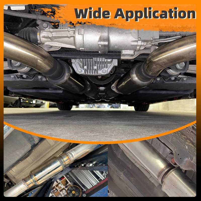 A-KARCK 2.5" Inlet Exhaust Resonator, 2.5" Inlet 2.5" Outlet 13.8"
