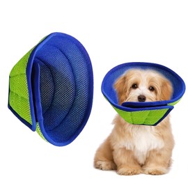 Embhlitfe Soft Dog Cone Collar After Surgery, Adjustable Neck Recovery Collar for Pets, Protective Head Cone for Dogs Prevent Licking with Soft Protect Edge (A, S)