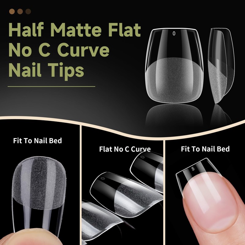 Venares Pack of 120 Short Nail Tips for Gel Nails,