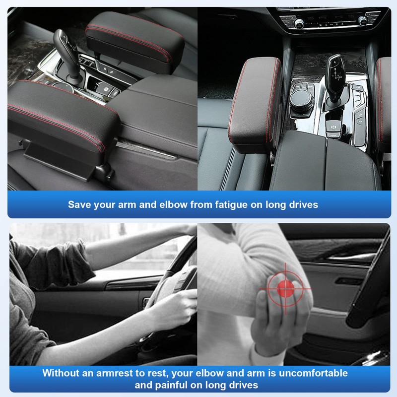 CDEFG Car Armrest Support Elbow Rest Pad Armrest Extender, Console