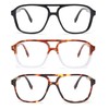 JM 3 Pack Oversized Aviator Reading Glasses for Women Men,