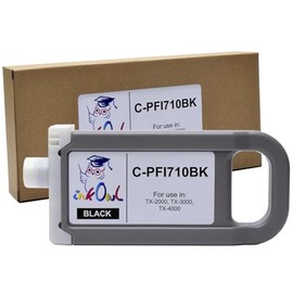 InkOwl Compatible Ink Cartridge Replacement for Canon PFI-710BK (700ml, Black) for TX-2000, TX-3000, TX-4000 Printers