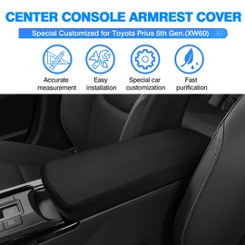 Autorder Center Console Cover for 2023-2025 2026 Toyota Prius Accessories Armrest Cover Anti-Scratch Middle Console Pad Leather Armrest Protector
