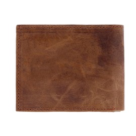 CTM Men's RFID USA Embossed Leather Bifold Wallet, Tan