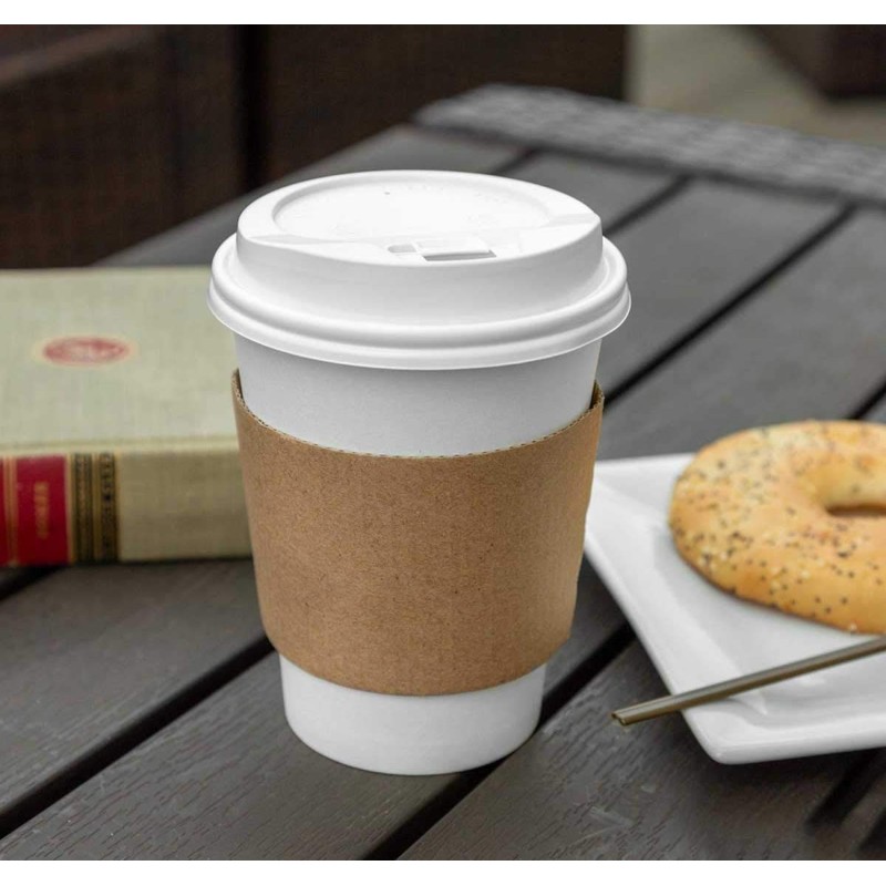 FMP Brands 100 Pack Coffee Sleeves for 8 oz Coffee