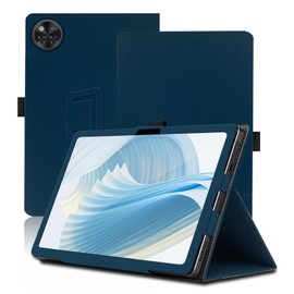 XLTTONG for DOOGEE U11 Case 11 Inch,Full Coverage PU Leather Cover Case Folding Stand with Hand Strap Cover for DOOGEE U11 Pro (Dark Blue)