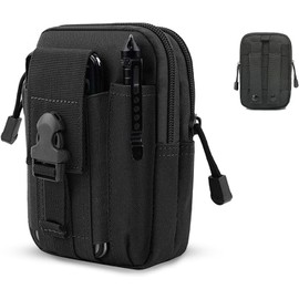 Tactical Molle Pouch, Universal EDC Waist Bag Pouches, Outdoor Belt Bags Gear Tool Gadget Pocket with Cell Phone Holster