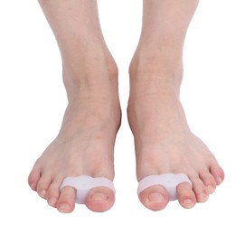 Separadores de Dedos de Gel Suave de Silicona para Terapia Hallux Valgus, Prevención del Dolor Y Relajación de Pies, Dos Dedos, Corrector de Juanetes para Juanetes Y Dedos Superpuestos(Blanco)