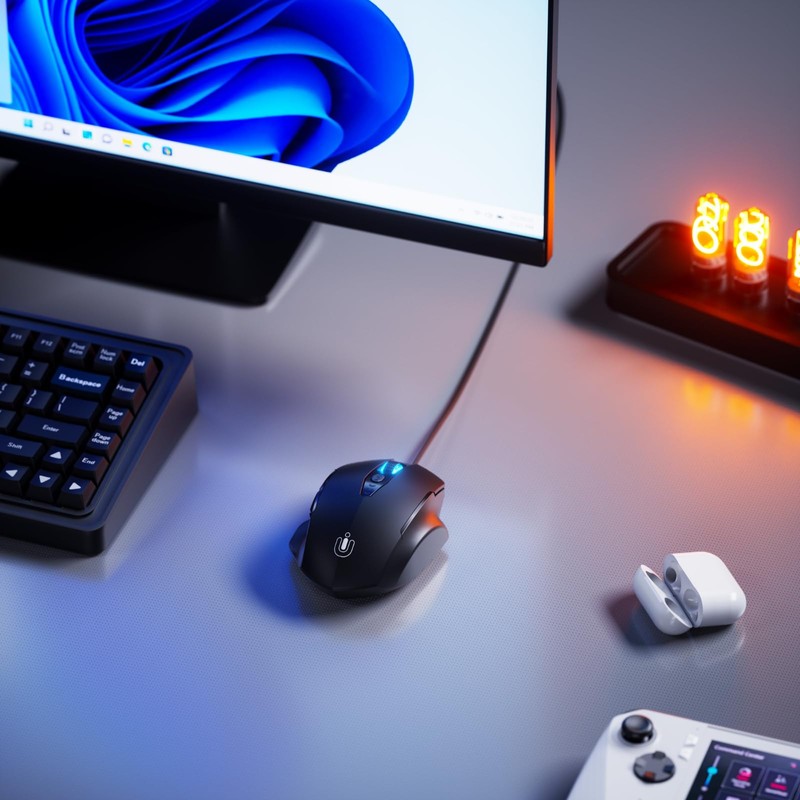 Uineer Wired Mouse, USB Mouse Wired with 6 Buttons Ergonomic