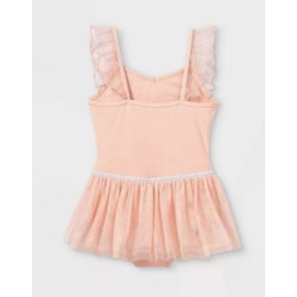 Cat & Jack Pink Cami Flutter Sleeve Leotard Girls Size S (6/6X)