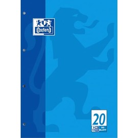 Oxford 100050354 School Notepad Lines 20 – A4, 50 Sheets/90 g/m², 4 Holes