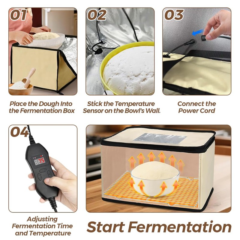 Msiud Bread Proofer with Heater, Dough Proofing Box with Temperature