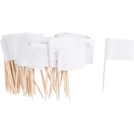 VBS XXL Flags with Wooden Handle 65 x 34 mm Decoration for Parties, Events & DIY Projects, Banners, Flags, Banderoles, Lettering, Pack of 50