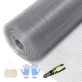 Tongmo 24" x 100' Hardware Cloth, 1inch Mesh Galvanized Chicken Wire Fence, 19 Gauge Welded Wire Roll,Garden Fence, Poultry Netting for Rabbit/Duck/Chicken Coop
