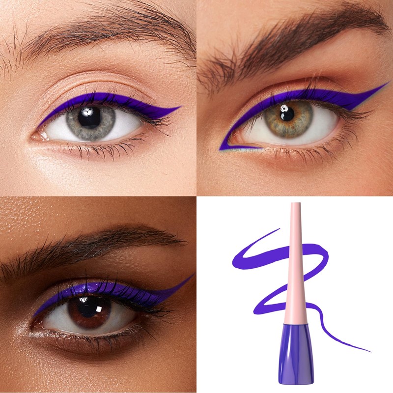 Boobeen Liquid Eyeliner Pen, Coloured Eyeliner Waterproof and Smudgeproof, Eyeliner