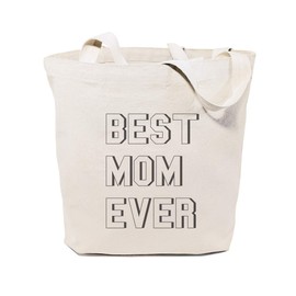 The Cotton & Canvas Co. Modern Best Mom Ever Beach, Shopping and Travel Resusable Shoulder Tote and Handbag, Mother's Day Gift, Gift for Her
