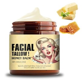 Bálsamo de sebo de res batido y miel, bálsamo de sebo de res para el cuidado de la piel Crema de sebo y miel, animales alimentados con pasto