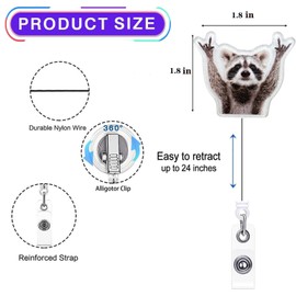 Funny Raccoon Badge Reel, Work Badge Holder Retractable Clip, Doctor Nurse Badge Reel, RN LPN CNA MA Nurse Badge Accessories, Nursing Student Name Tag, Cute Badge Reels, Badge Buddy