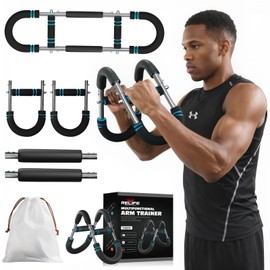 RELIFE REBUILD YOUR LIFE Twister Arm Trainer,Adjustable Arm Chest Exerciser for Men & Women,Portable Spring Resistance Chest Workout with Anti-Slip Handles & Carry Bag,Fore Arm Strength for Home Gym