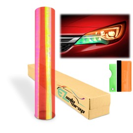 Free Tool Kit 12"x72" (1FT x 6FT) Chameleon Neo Orange Headlight Taillight Fog Light Side Marker Vinyl Tint Film Self Adhesive