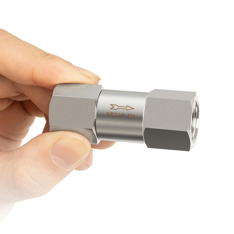 ChillWaves 304 Stainless Steel In-Line Split Check Valve 1/4" NPT