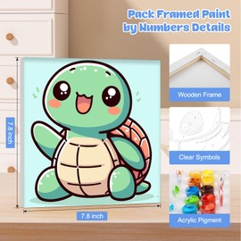 MOGTAA 4 Pack Paint by Number for Adults Beginners with Frame, Animals Paint by Numbers for Kids, Acrylic Paint by Number on Canvas, DIY Oil Painting by Number Kits for Gift Decor 20x20cm