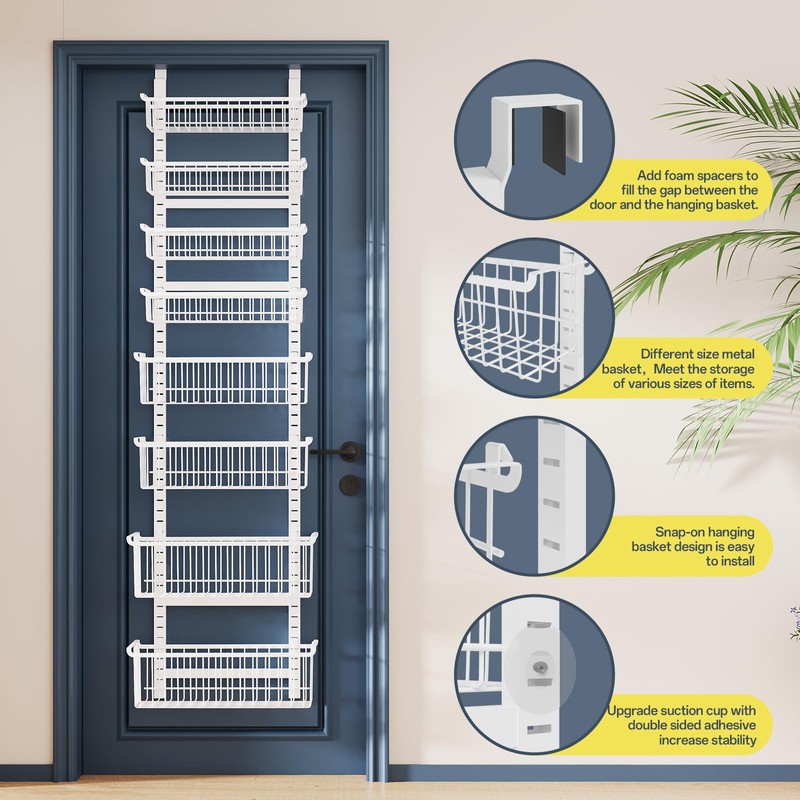 8-Tier Over The Door Pantry Organizer, Pantry Organization and Storage,