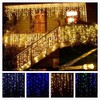 15ft Icicle Curtain Style LED Christmas String Light Indoor &