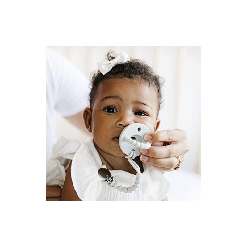 Ryan & Rose Cutie PAT Pacifier Teether (Flat, Grey)