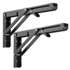 Folding Shelf Brackets 10 Inch, Heavy Duty Metal Triangle Table