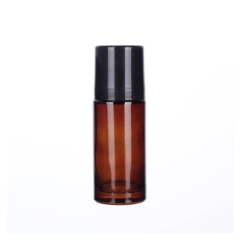 2Pcs Brown 50ml Glass Essential Oil Roller Bottles Refillable Roll