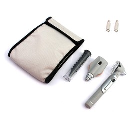 OdontoMed2011® 'FIBER OPTIC OTOSCOPE EXAMINATION LED OTOSCOPE ENT SET + 2 FREE REPLACEMENT BULB COLOR - (Gray)