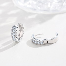 Generic Viking Runes Hoop Earrings for Women Sterling Silver Hypoallergenic Hoop Earrings Norse Viking Jewelry Gifts, White