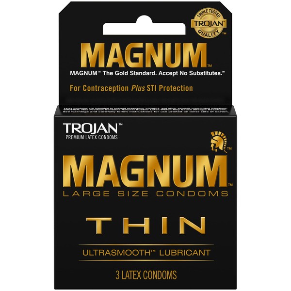 Trojan Magnum Thin Lub Size 3ct Trojan Magnum Thin Lubricated Condom 3ct