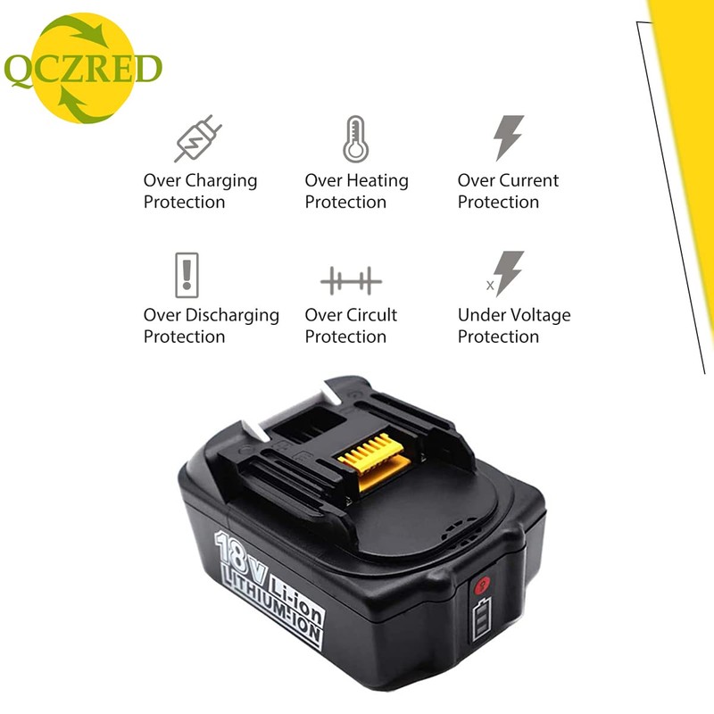 QCZRED 18V 5.0 Ah BL1850B Battery with DC18RC Charger Compatible