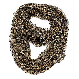 echomerx Confetti Infinity Scarf, Black and Beige