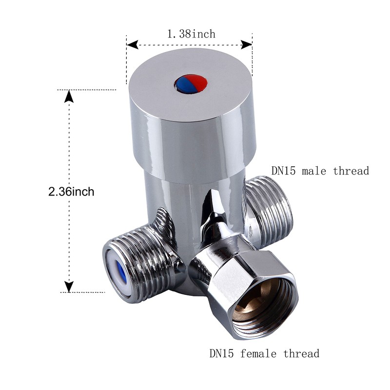 HHOOMMEE DN15 Bathroom Shower Water Mixing Valve, 1/2 Inch Water