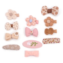 Bianhuan Baby Hair Clip, Baby Hairpins, Hair Clip, Stylish, Simple, Ribbon, Cute, Kids Hair Accessories, Girls, Children, Hair Clip, Birthday, Gift, Set of 10 (Beige)