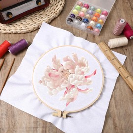 16 PCS Embroidery Cloth Pre-Cut Hand Embroidery Fabric 4 Sizes 5.9 to 11.8inch White Cotton Fabrics Cloth Squares for Embroiderys Garment Craft