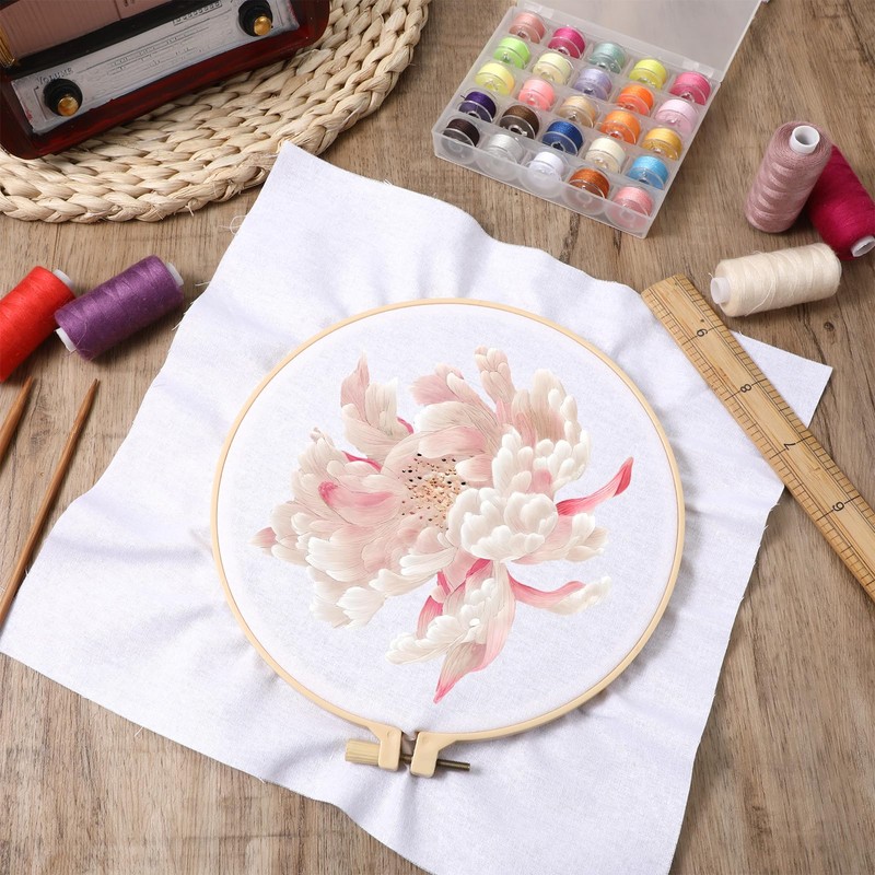 16 PCS Embroidery Cloth Pre-Cut Hand Embroidery Fabric 4 Sizes