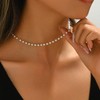 Nawflue Pearl Necklaces for Women 18K Gold Plated Dainty Cross