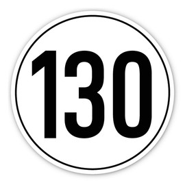 Sticker: Diameter 200 mm, 1 Piece – StVO – Speed – 130 km/h – e.g. for Construction Machines and Trailers