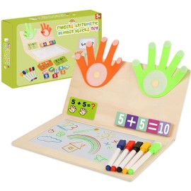 AEYAKA Montessori Wooden Calculation Game - Educational Toy for Counting & Learning Numbers - Math Game for Children from 3 Years - Educational Preschool Toy for Boys & Girls