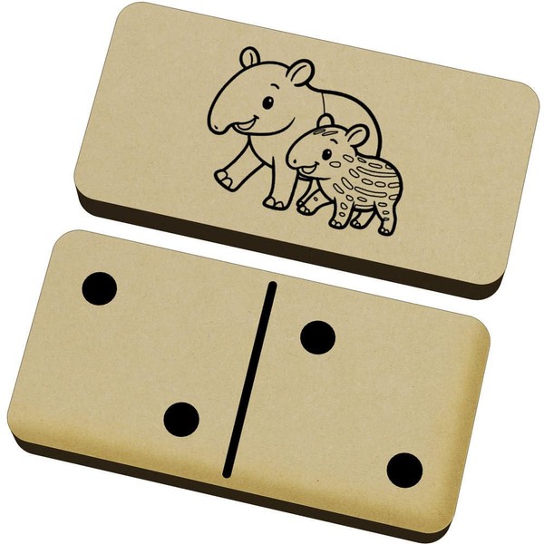 Azeeda 'Tapir Mother & Baby' Domino Set & Box (DM00052298)