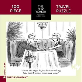 New York Puzzle Company - New Yorker Wine Talking Mini - 100 Piece Jigsaw Puzzle