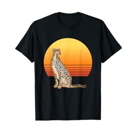 Retro Cheetah Lover Illustration Wild Cat Love T-Shirt