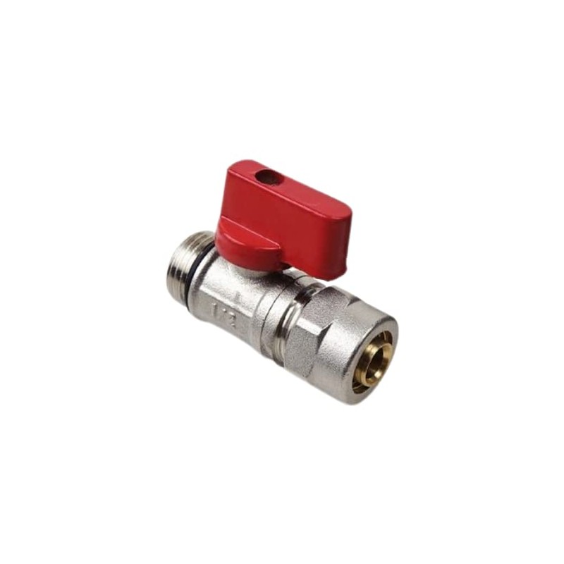 PEX Mini Ball Valve 16x1/2"M/Manifold Isolation VALVES (RED) (16X1/2'', RED)