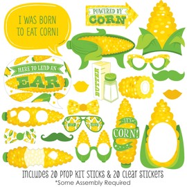 Big Dot of Happiness It's Corn - Fall Harvest Party Photo Booth Props Kit - 20 Count