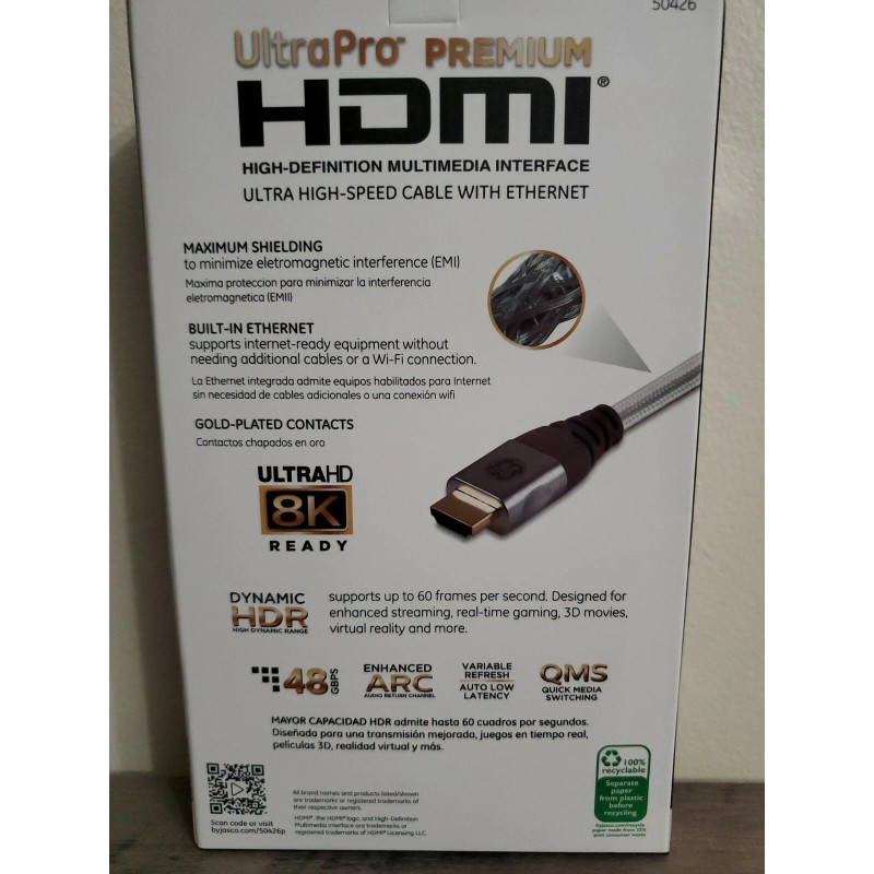 GE Gold Plated HDMI Cable 8K UHDR Ultra High-Speed 8